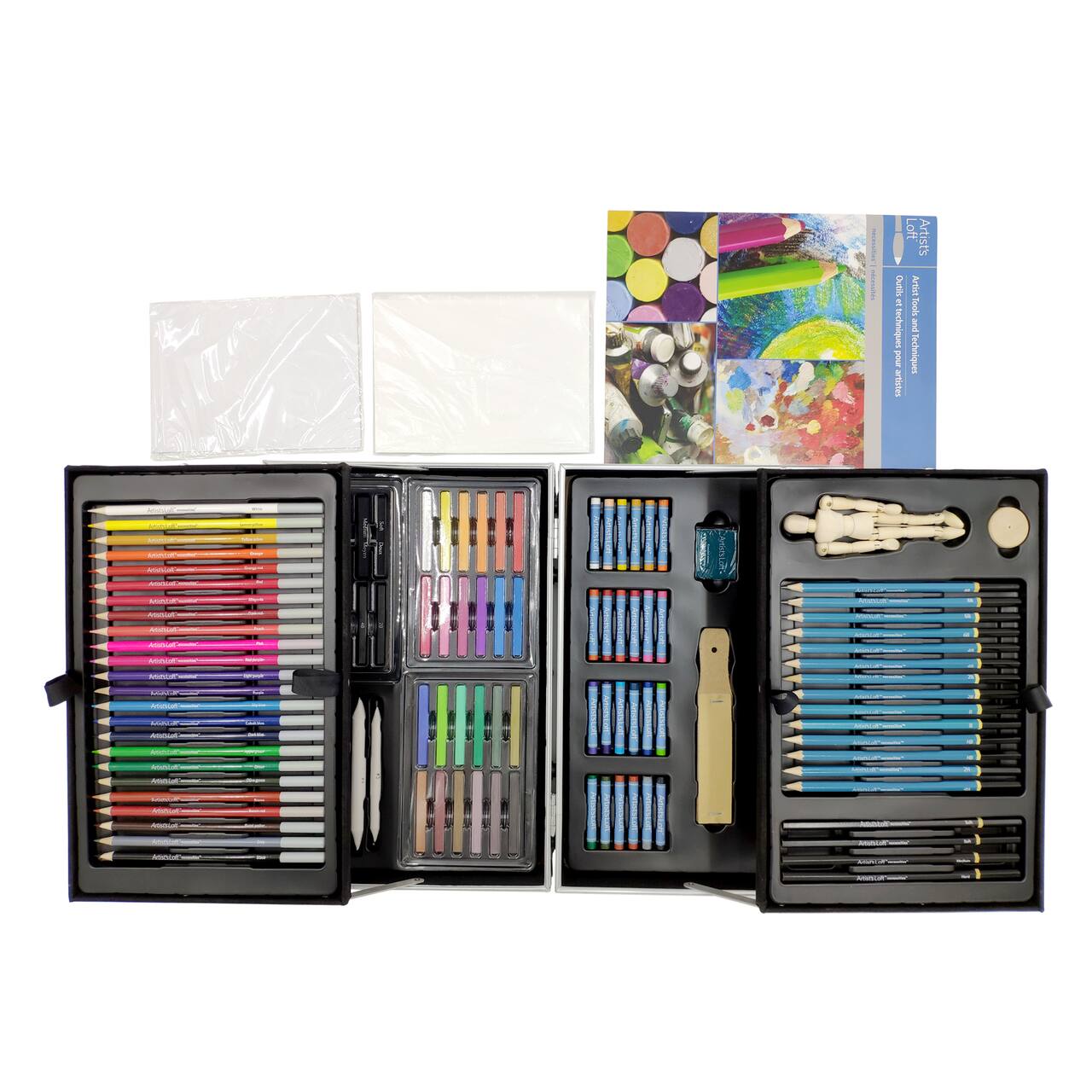 175 Piece Deluxe Art Set with 2 Drawing Pads, Acrylic Paints